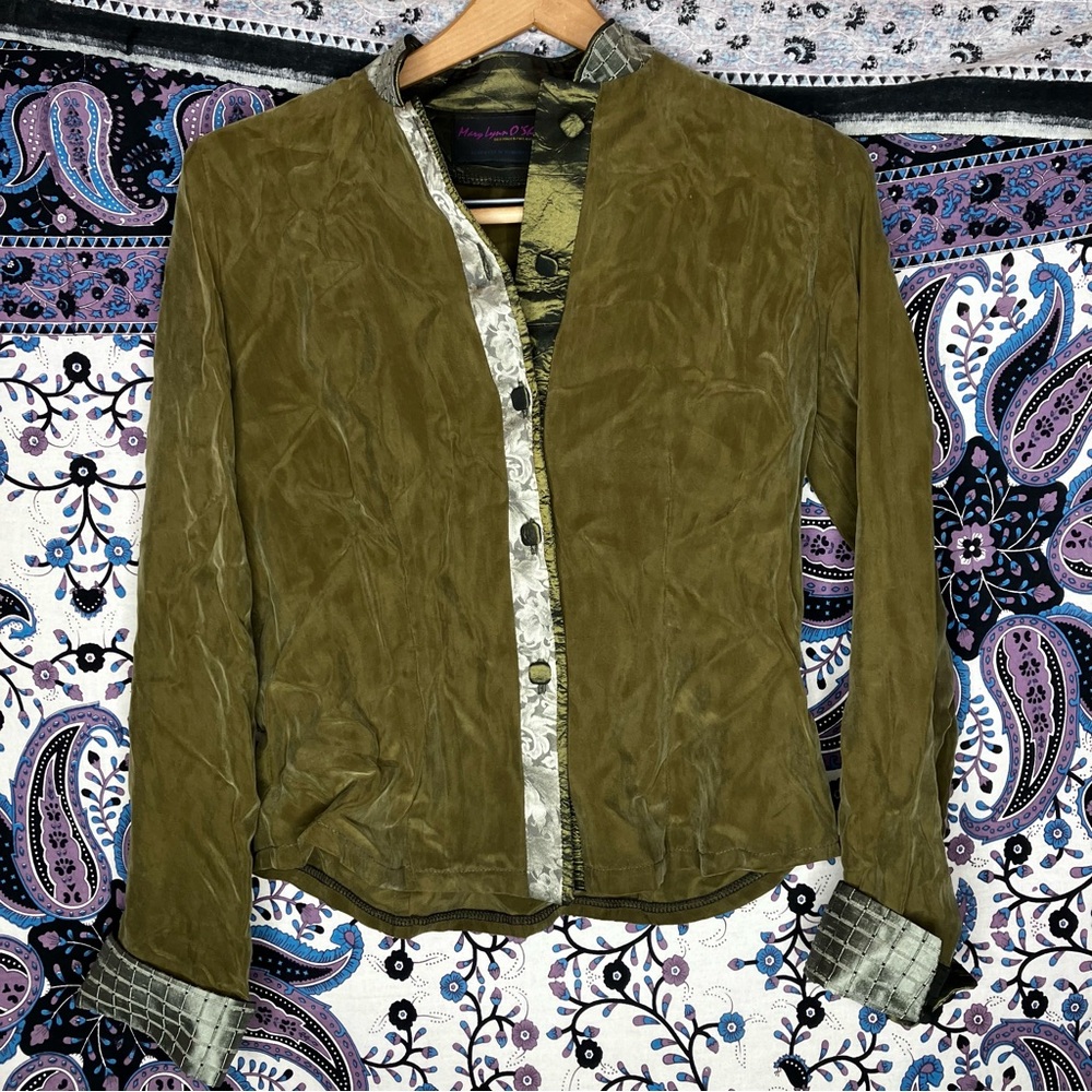 Mary Lynn O’Shea artsy silk top